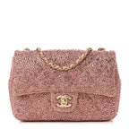 Lambskin Crystal Diamante Small Flap Light Pink