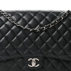 Caviar Quilted Maxi Double Flap Black