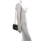 Calfskin Matelasse Mini GG Marmont Shoulder Bag Black