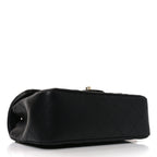 Lambskin Quilted Mini Rectangular Flap Black