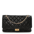 Aged Calfskin Quilted 2.55 Reissue 227 Flap Black