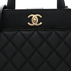Caviar Quilted Small Business Affinity Shopping Bag Black