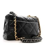 Lambskin Quilted Large Chanel 19 Flap Black