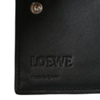 Calfskin Puzzle Zip Slim Compact Bi-Fold Wallet Black