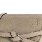 Grained Calfskin Mini Gate Crossbody Bag Light Oat