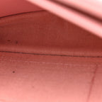 Lambskin Chevron Quilted Trendy CC Wallet On Chain WOC Pink