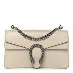 Textured Calfskin Crystal Small Dionysus Shoulder Bag Mystic White