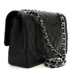 Caviar Quilted Medium Double Flap Black