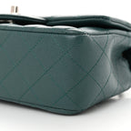 Caviar Quilted Mini Rectangular Flap Dark Turquoise