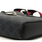GG Supreme Monogram Web Small Flat Messenger Bag Black Grey