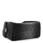 Washed Denim Quilted Small Chanel 25 Handbag Black