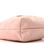 Shiny Calfskin Quilted Mini Chanel 22 Light Pink