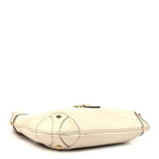 Calfskin Piston Lock Jackie O Hobo White