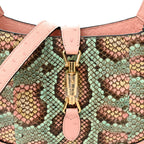Snakeskin Ostrich Calfskin Small Jackie 1961 Hobo Pink Multicolor