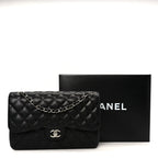 Caviar Quilted Jumbo Double Flap Black