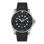 Stainless Steel Rubber 45mm Dive Quartz Watch Black