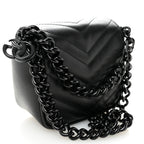 Calfskin Matelasse Monochrome GG Marmont Chain Mini Belt Bag Black