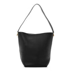 Grained Calfskin Medium N/S Hook Tote Black