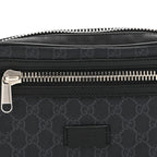 Soft GG Supreme Monogram Web Belt Bag Black Grey