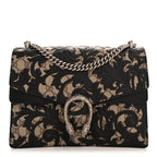 GG Supreme Monogram Arabesque Medium Dionysus Shoulder Bag Black