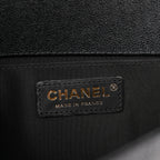Caviar Chevron Quilted Medium Boy Flap Black