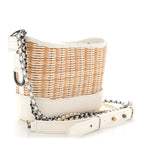 Rattan Calfskin Small Gabrielle Hobo Beige Ivory
