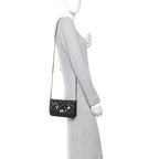 Lambskin Quilted Lucky Charms 2.55 Reissue Wallet On Chain WOC Black