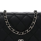 Caviar Quilted Wallet on Chain WOC Black