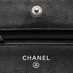Crumpled Calfskin Quilted Wallet On Chain WOC So Black