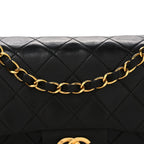 Lambskin Quilted Small Double Flap Black