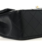 Lambskin Quilted Mini Rectangular Flap Black