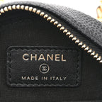 Caviar Quilted Round Filigree Crossbody Black