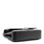Lambskin Chevron Quilted Medium Double Flap Black