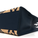Raffia Calfskin Monogram Giant Onthego MM Blue