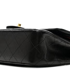 Lambskin Quilted Small Double Flap Black