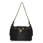 Washed Denim Quilted Mini Chanel 25 Handbag Black