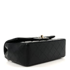 Lambskin Quilted Mini Rectangular Flap Black