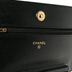 Caviar Quilted Wallet on Chain WOC Black