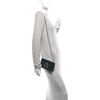 Velvet Skipper Crystal GG Monogram Super Mini Dionysus Shoulder Bag Black