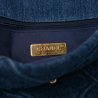 Denim Quilted Large Chanel 19 Flap Blue