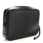 Guccissima Zip Pouch Wristlet Black
