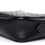 Calfskin Matelasse Mini GG Marmont Chain Shoulder Bag Black