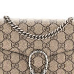 GG Supreme Monogram Mini Dionysus Chain Wallet Beige Taupe