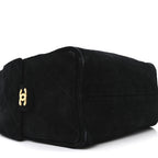 Suede Quilted Small Chanel 25 Handbag Black