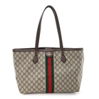 GG Supreme Monogram Medium Ophidia Shopping Tote Brown