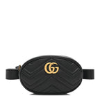 Calfskin Matelasse GG Marmont Belt Bag 85 34 Black