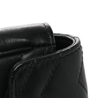 Calfskin Matelasse Super Mini GG Marmont Shoulder Bag Black