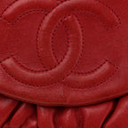 Lambskin Half Moon Wallet On Chain WOC Red