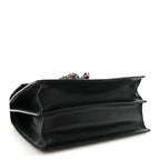 Dollar Calfskin Crystal Web Medium Dionysus Bamboo Top Handle Bag Black Black Diamond