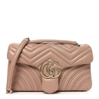 Lambskin Matelasse Medium GG Marmont Shoulder Bag Pink Beige